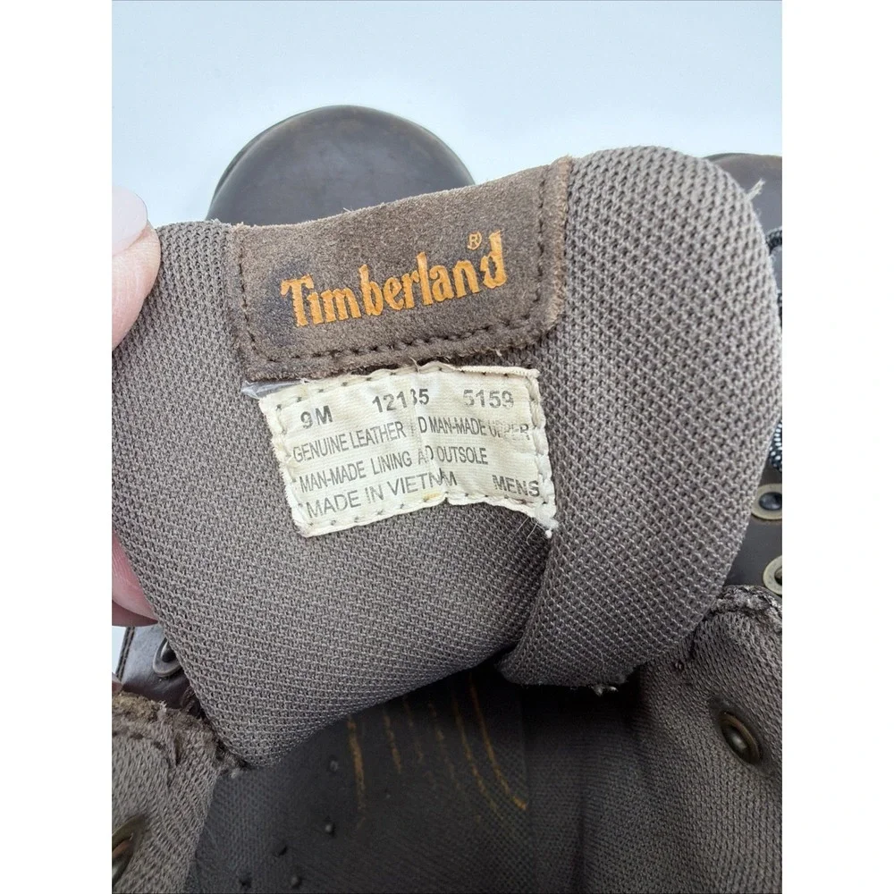 Timberland White Ledge Mens 9 M‎ Waterproof Boots Brown Leather Lace Up Mid